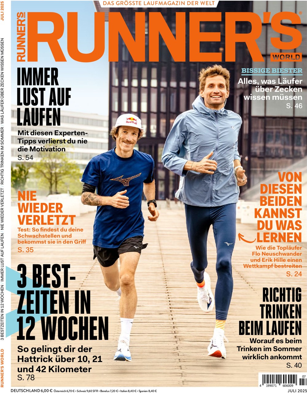Runner's World Magazin Deutschland 2025-07 Flo Neuschwander Erik Hille
