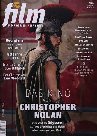 EPD Film Magazin Deutschland 2026-08 Christopher Nolan Jessica Chastain Leo Woodall Eva Trobisch