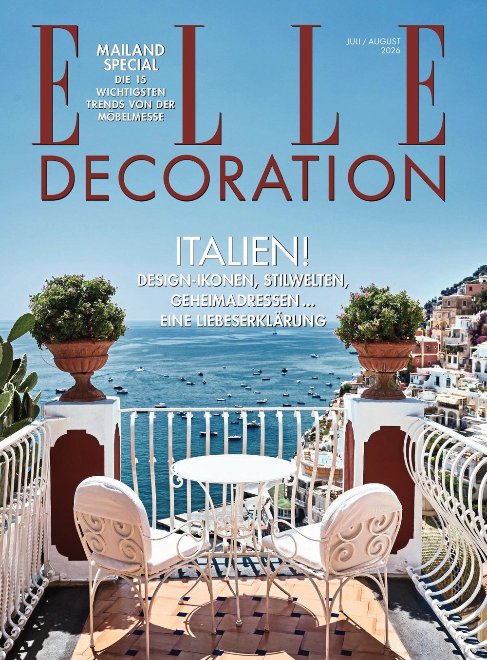 Elle Decoration Magazin Deutschland 2026-04 Italien Inneneinrichtung Design-Ikonen