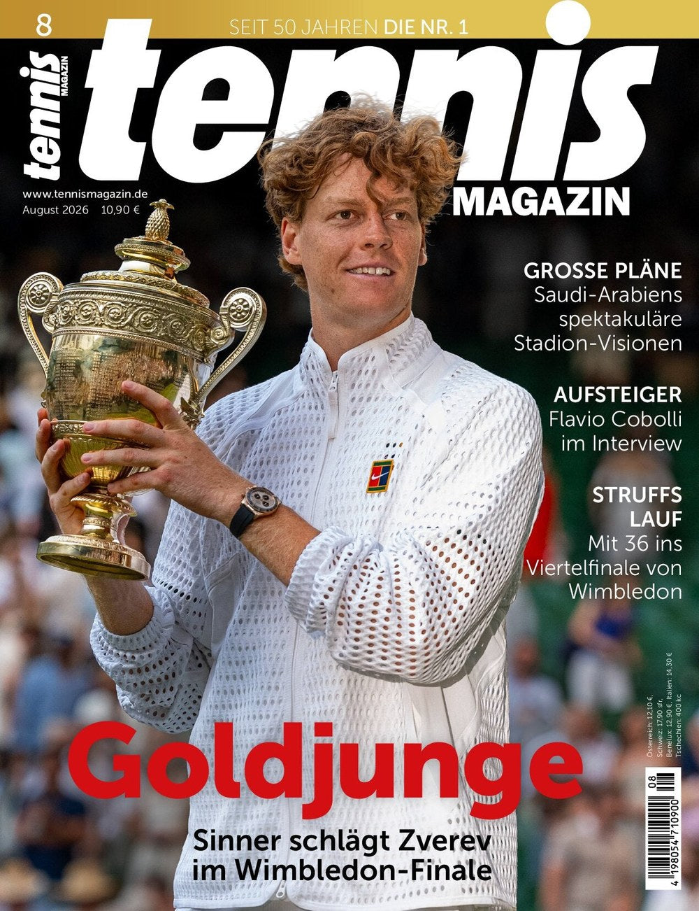 Tennis Magazin Deutschland 2026-08 Jannik Sinner Alexander Zverev Flavio Cobolli Jan-Lennard Struff