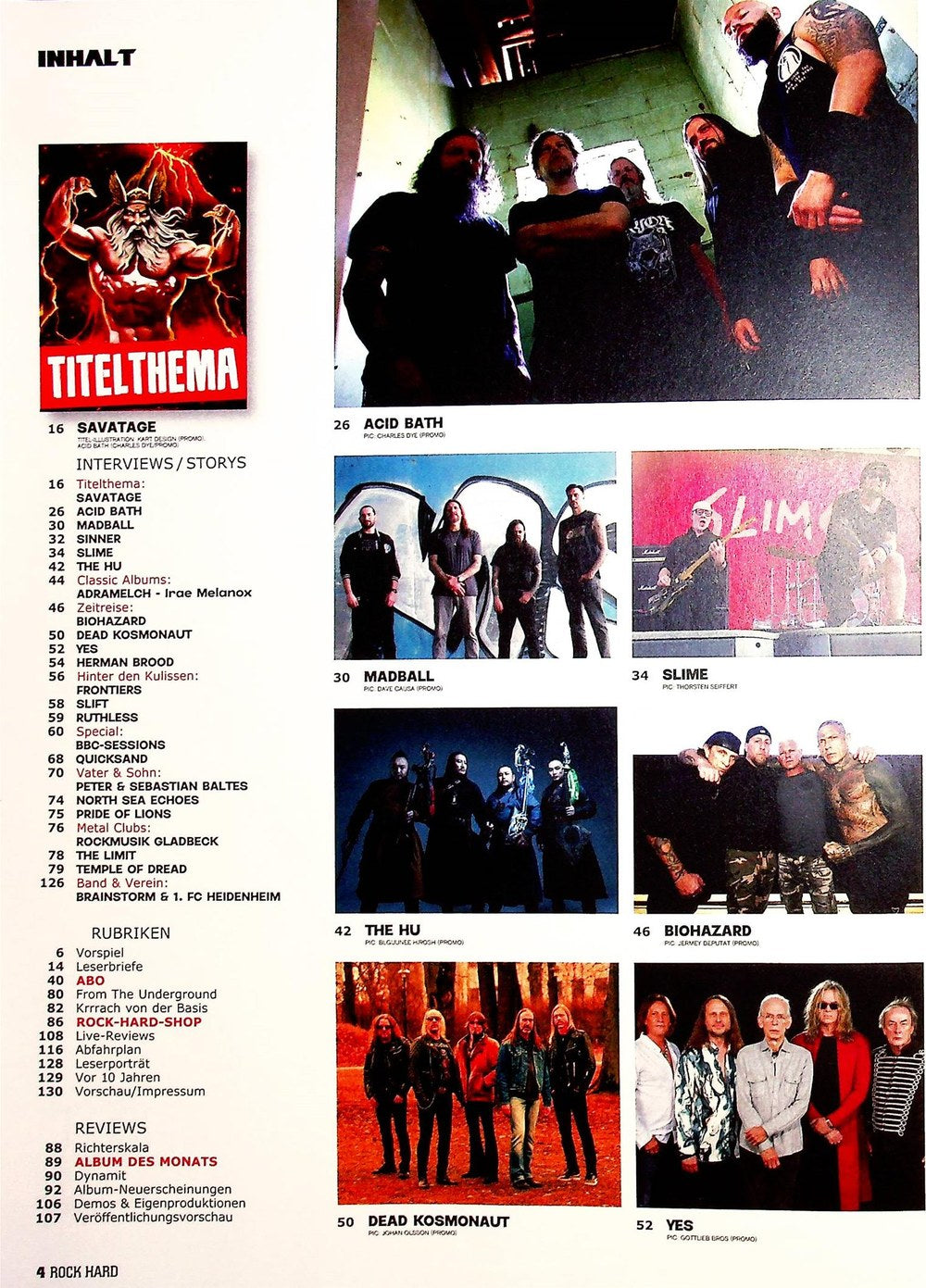 Rock Hard Magazin Deutschland 2026-08 Savatage Acid Bath Madball Slime The Hu