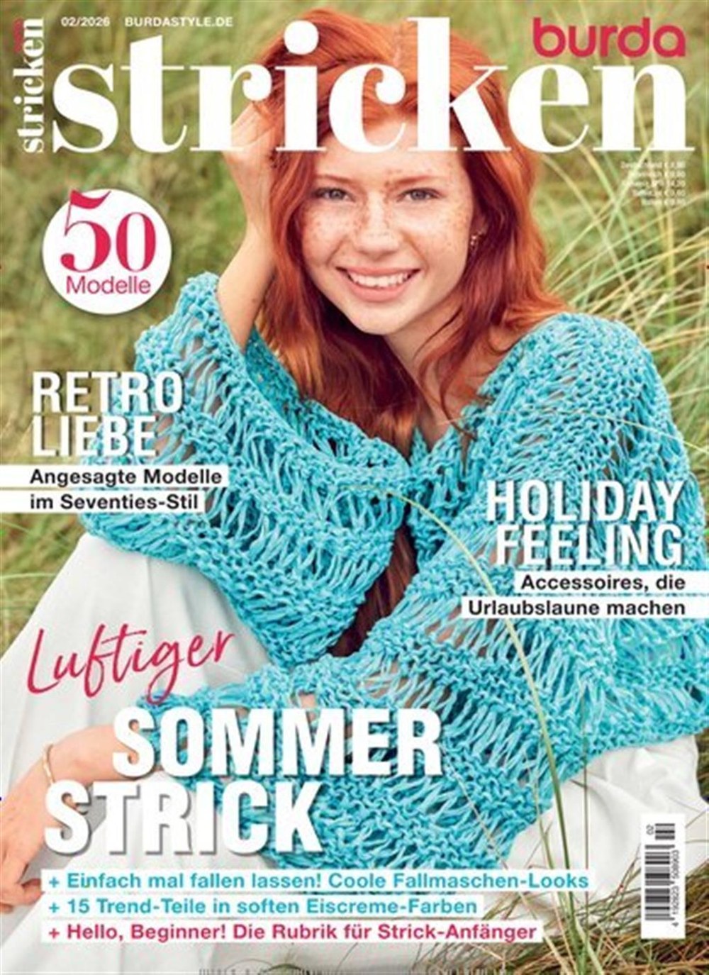 Burda Stricken Magazin Deutschland 2026-03 Stricken Sommerstrick Retro-Stil