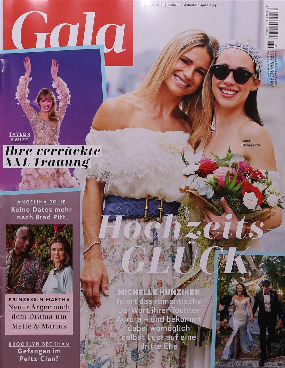 Gala Magazin Deutschland 2026-28 Michelle Hunziker Aurora Ramazzotti Taylor Swift Angelina Jolie Prinzessin Märtha Louise