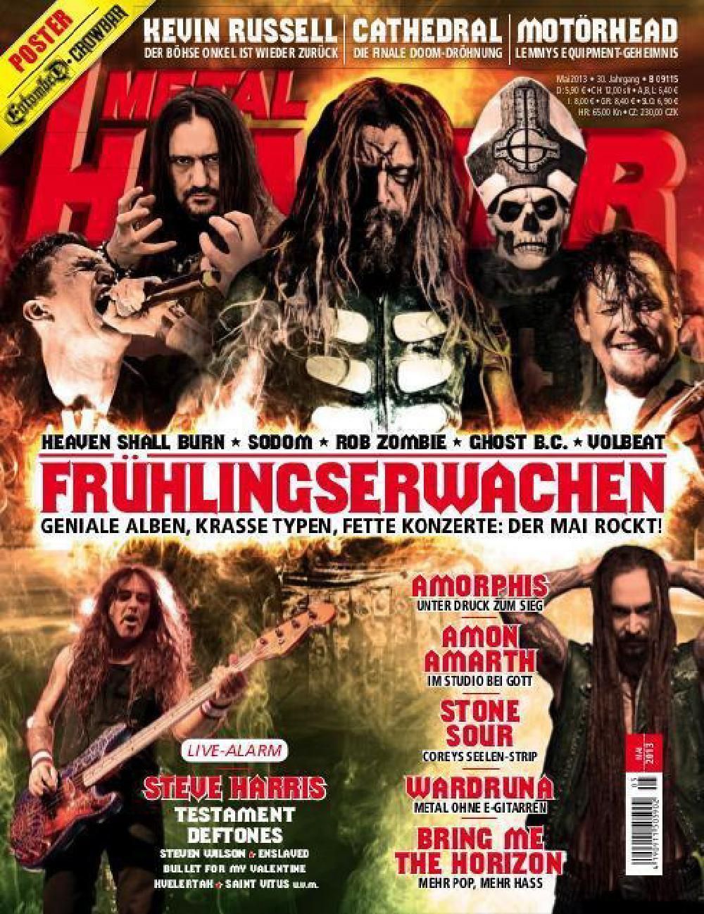 Metal Hammer Magazin Deutschland 2013-05 Heaven Shall Burn Steve Harris Amorphis + Poster
