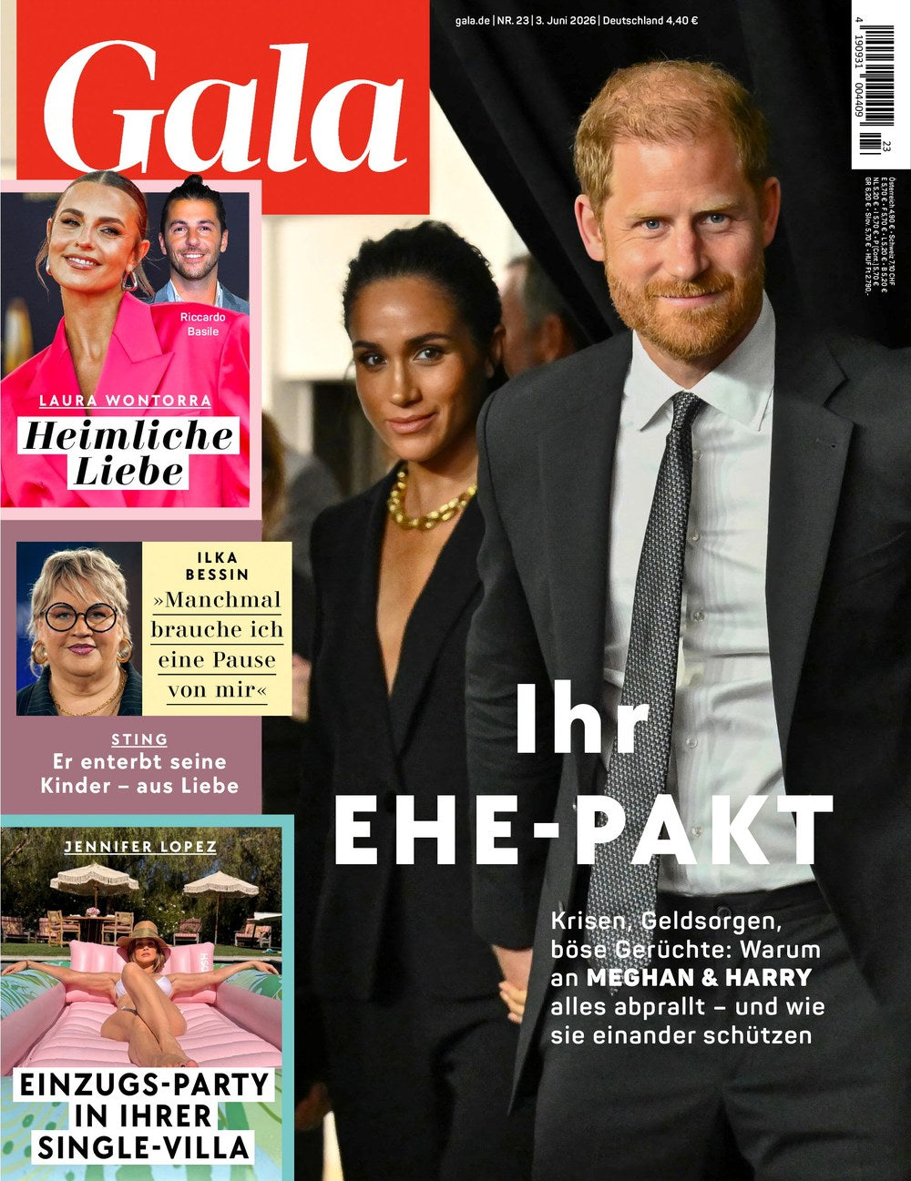 Gala Magazin Deutschland 2026-23 Meghan Markle Prince Harry Jennifer Lopez Laura Wontorra Riccardo Basile