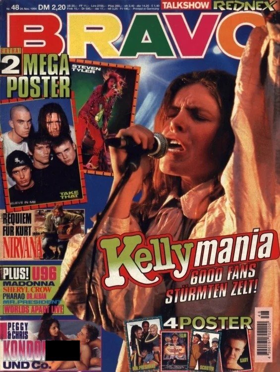 Bravo Magasin Tyskland 1994-48 – Kelly Family Steven Tyler Kurt Cobain Madonna Sheryl Crow – Originaludgave