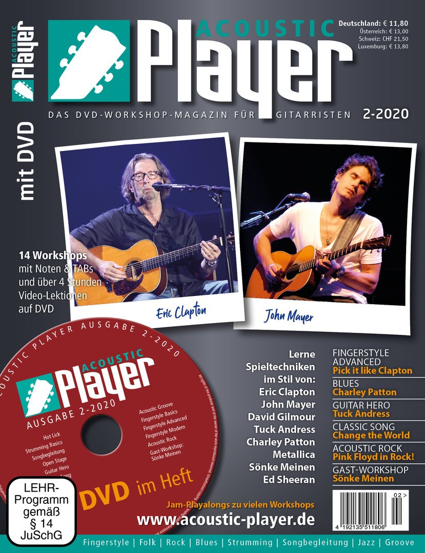 Acoustic Player Magazin Deutschland 2020-02 Eric Clapton John Mayer Sönke Meinen David Gilmour Tuck Andress