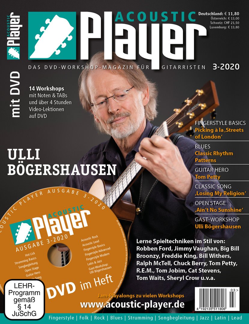 Acoustic Player Revista Alemania 2020-03 – Ulli Bögershausen Robben Ford Jimmy Vaughan Big Bill Broonzy Freddie King – Edición original