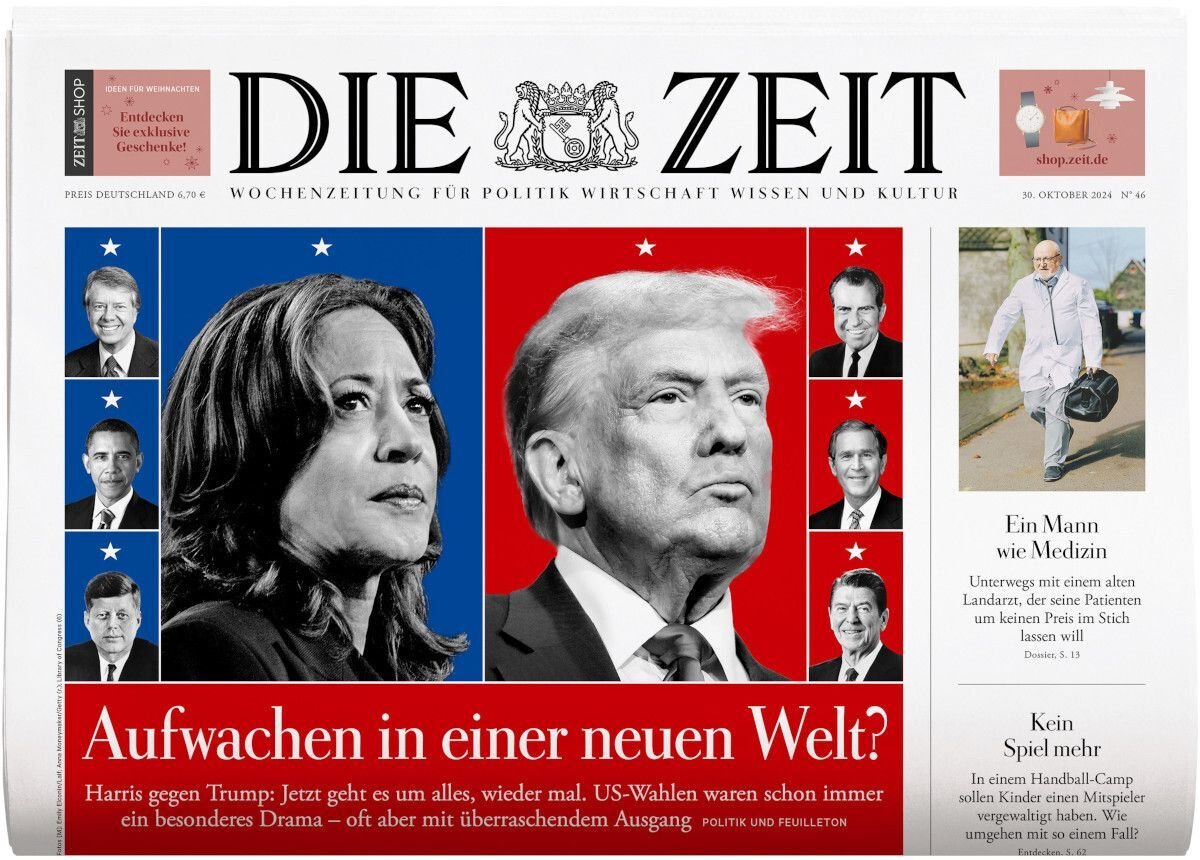Zeit Magazine Germany 2024-46 – Kamala Harris Donald Trump Barack Obama Jimmy Carter John F. Kennedy – Original Print Issue