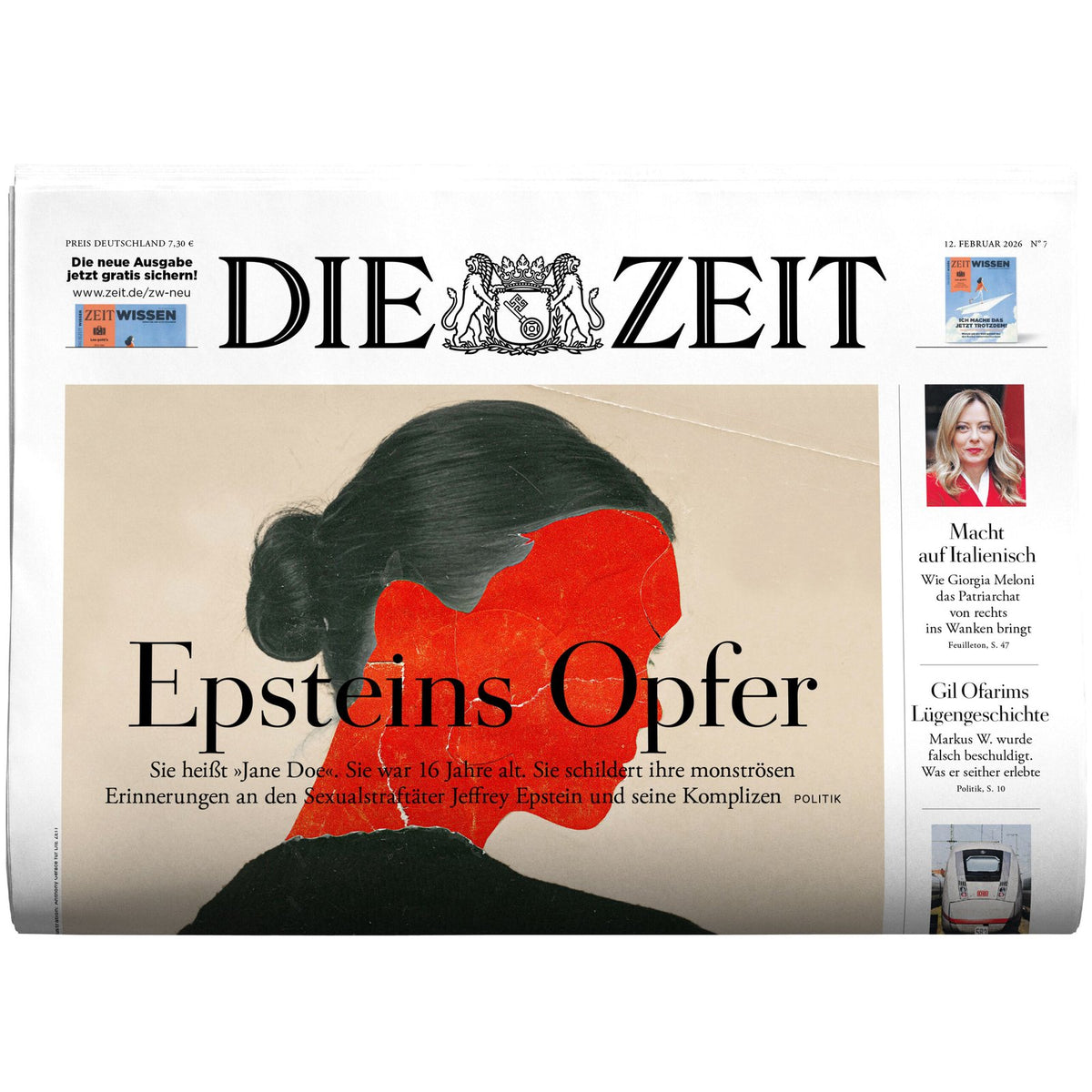 Zeit Rivista Germania 2026-07 – Giorgia Meloni Jeffrey Epstein Gil Ofarim – Edizione originale