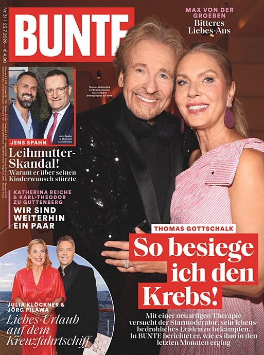 Bunte Magazin Deutschland 2026-31 Thomas Gottschalk Karina Mroß Jens Spahn Daniel Funke Katherina Reiche