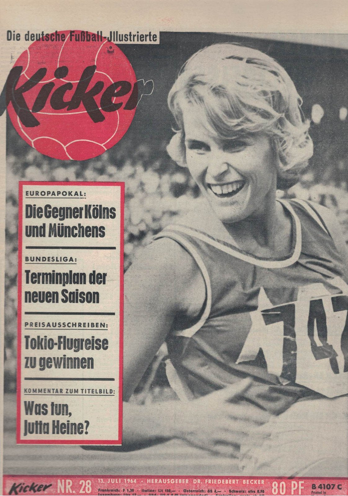 Kicker Magazin Deutschland 1964-28 Jutta Heine