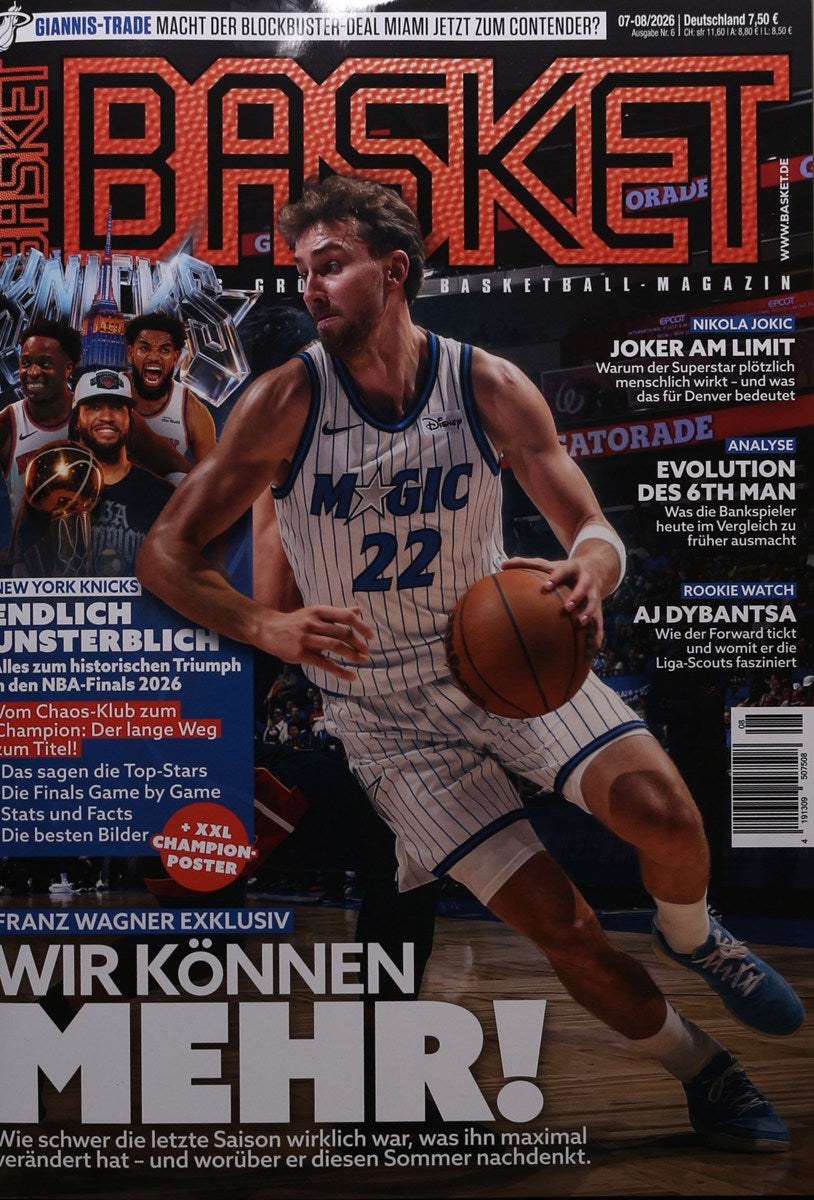 Basket Magazine Germany 2026-08 Franz Wagner Nikola Jokić AJ Dybantsa Giannis Antetokounmpo Original Print Issue