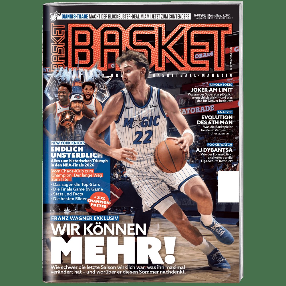 Basket Lehti Saksa 2026-07 – Franz Wagner Giannis Antetokounmpo Nikola Jokic AJ Dybantsa New York Knicks – Alkuperäinen painos