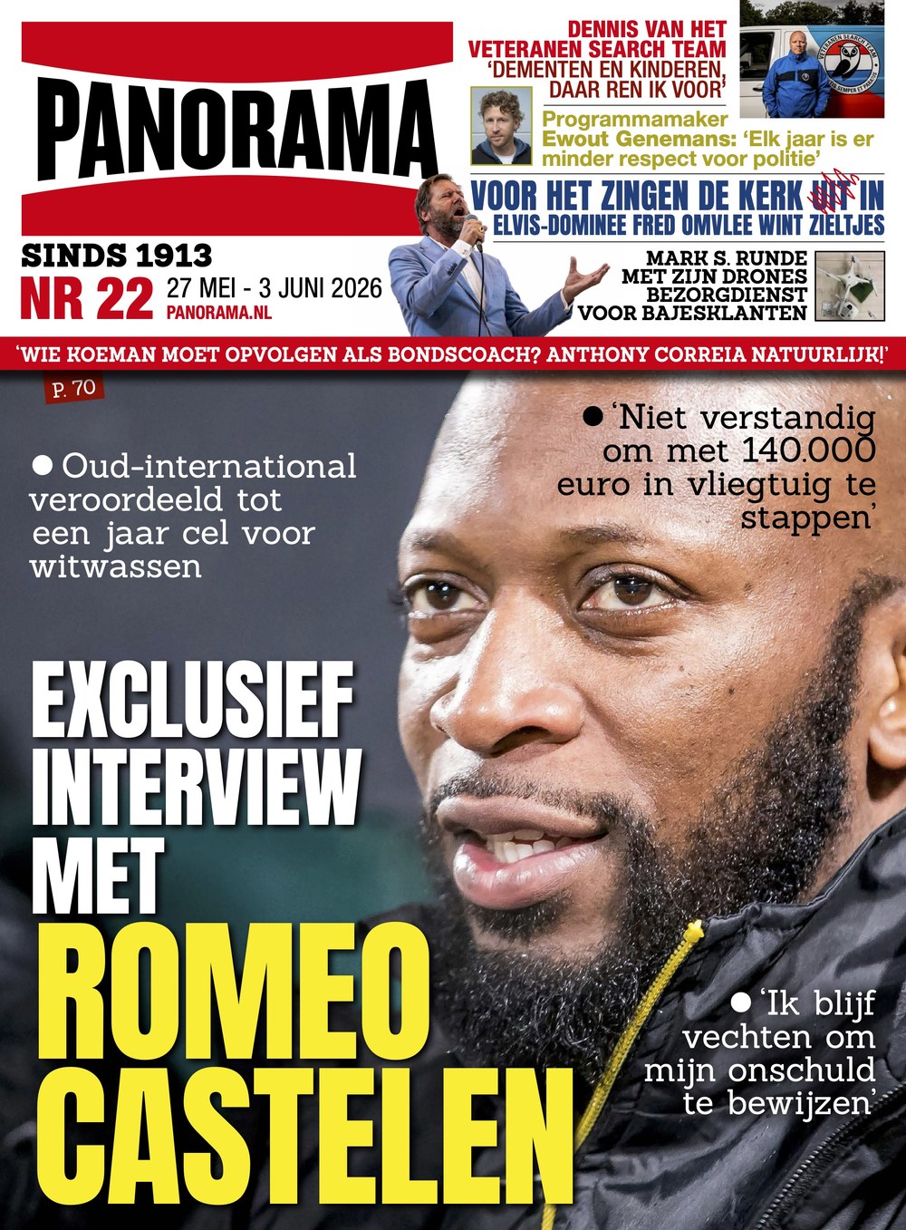 Panorama Lehti Alankomaat 2026-22 Romeo Castelen Dennis Van Het Veteranen Search Team Ewout Genemans Anthony Correia Ronald Koeman Alkuperäinen painos