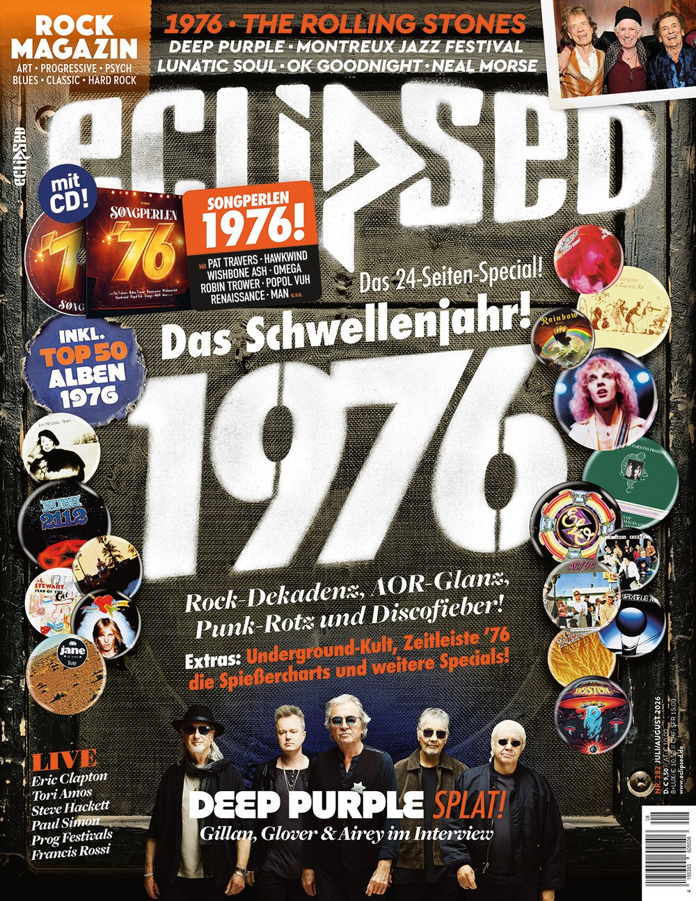 Eclipsed Magazine Germany 2026-07 – Deep Purple The Rolling Stones Eric Clapton Tori Amos Steve Hackett – Original Print Issue