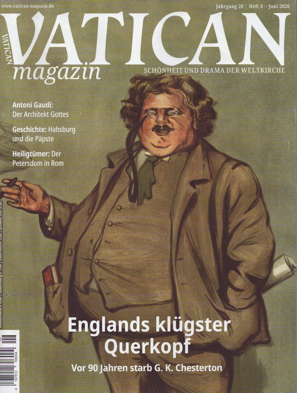 Vatican Tijdschrift Duitsland 2026-06 – G. K. Chesterton Antoni Gaudí – Originele uitgave