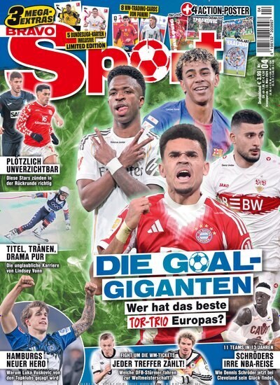 Bravo Sport Magazin Deutschland 2026-04 Vinicius Junior Serge Gnabry Serhou Guirassy Lindsey Vonn Dennis Schröder