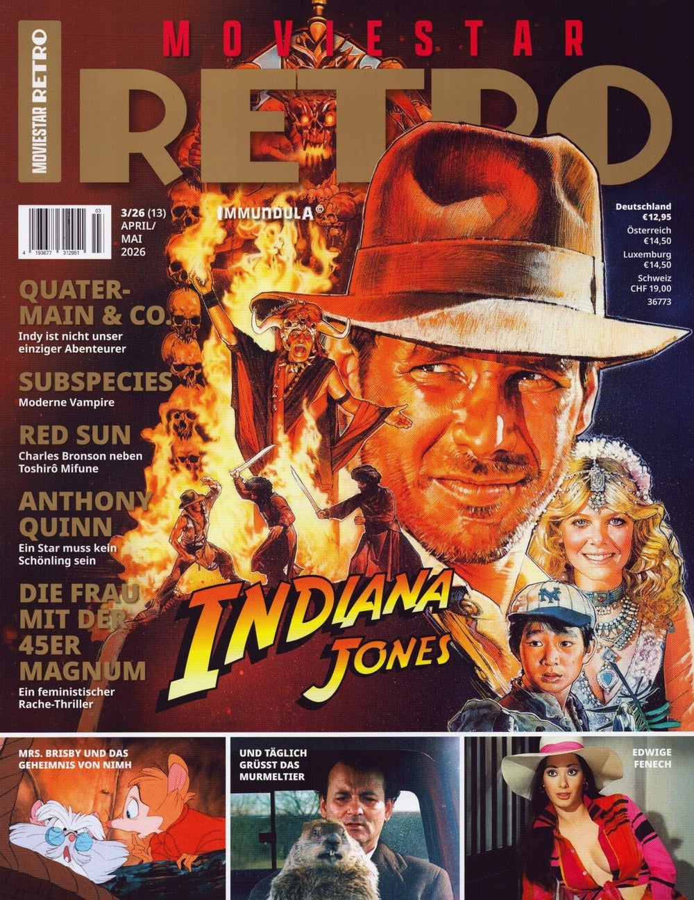 Moviestar Retro Rivista Germania 2026-03 – Harrison Ford Kate Capshaw Ke Huy Quan Charles Bronson Toshirō Mifune – Edizione originale
