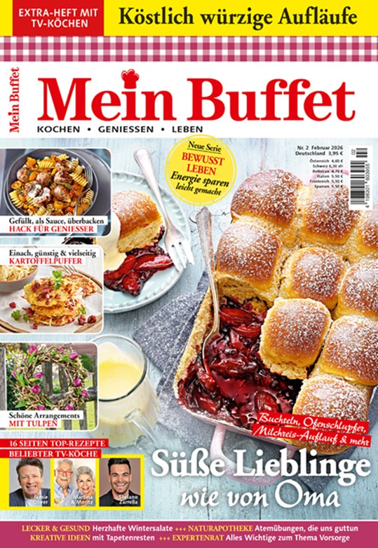 Mein Buffet 2026-02 Jamie Oliver Martina & Moritz Stefano Zarrella Edición original