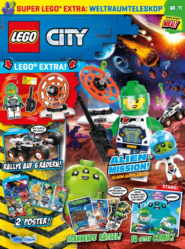 Lego City Magazin Deutschland 2024-71 LEGO City Weltraumteleskop Alien-Mission