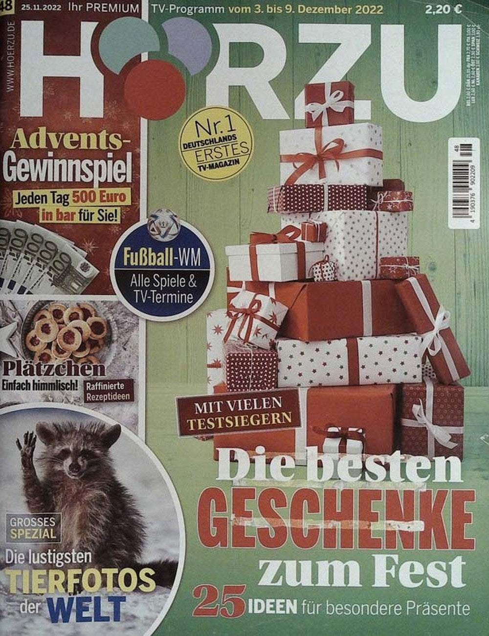 Hörzu Magazin Deutschland 2022-12 Weihnachtsgeschenke Adventsgewinnspiel Fußball-WM 2022