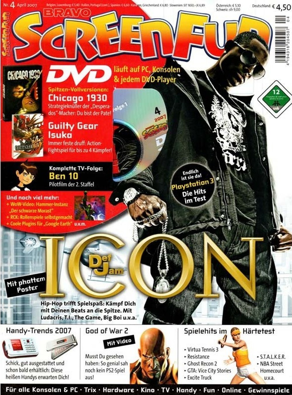Bravo Screenfun Magazine Allemagne 2007-04 – Ludacris T.I. The Game Big Boi OutKast – Édition originale