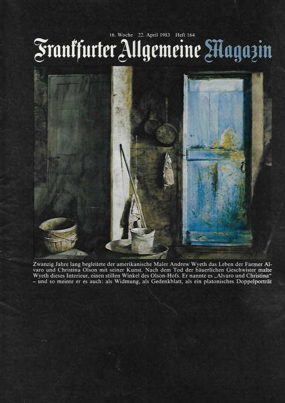 Frankfurter Allgemeine Magasin Tyskland 1983-04 – Andrew Wyeth – Originaludgave