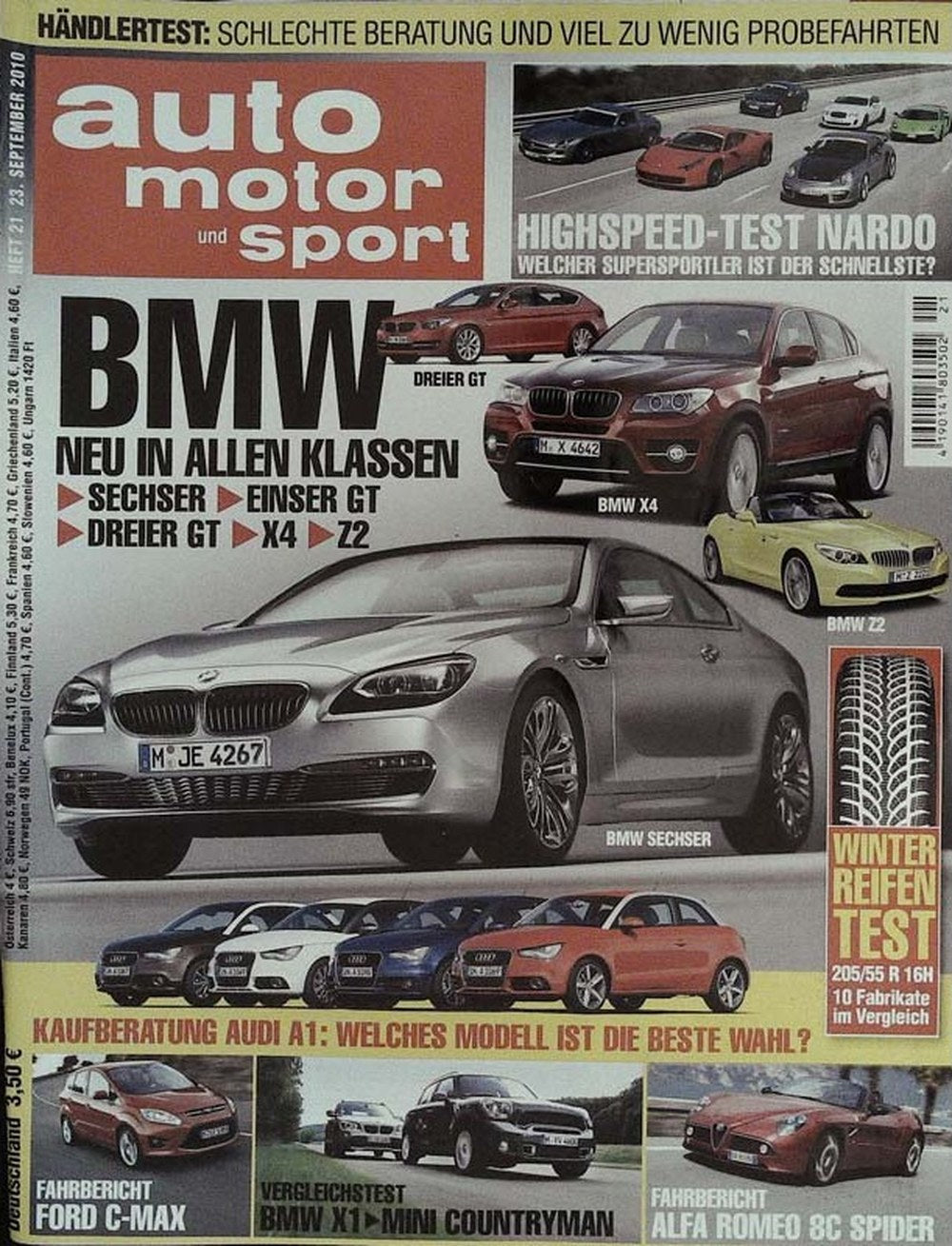 Auto Motor Und Sport Magazin Deutschland 2010-21 BMW Autotests Sechser