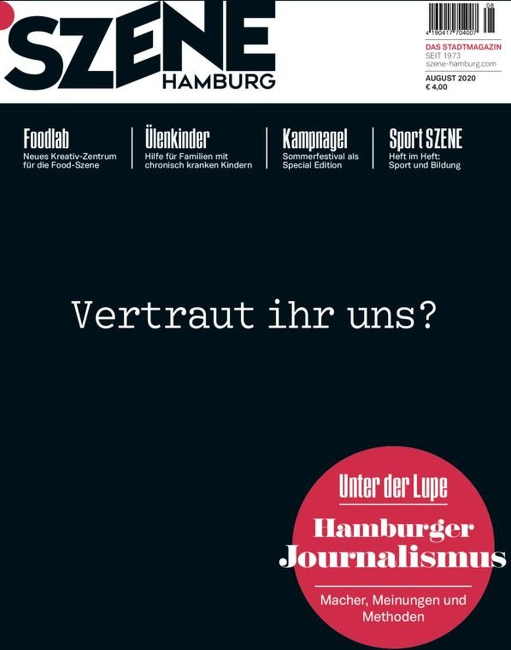 Hamburg Lehti Saksa 2020-08 Alkuperäinen painos