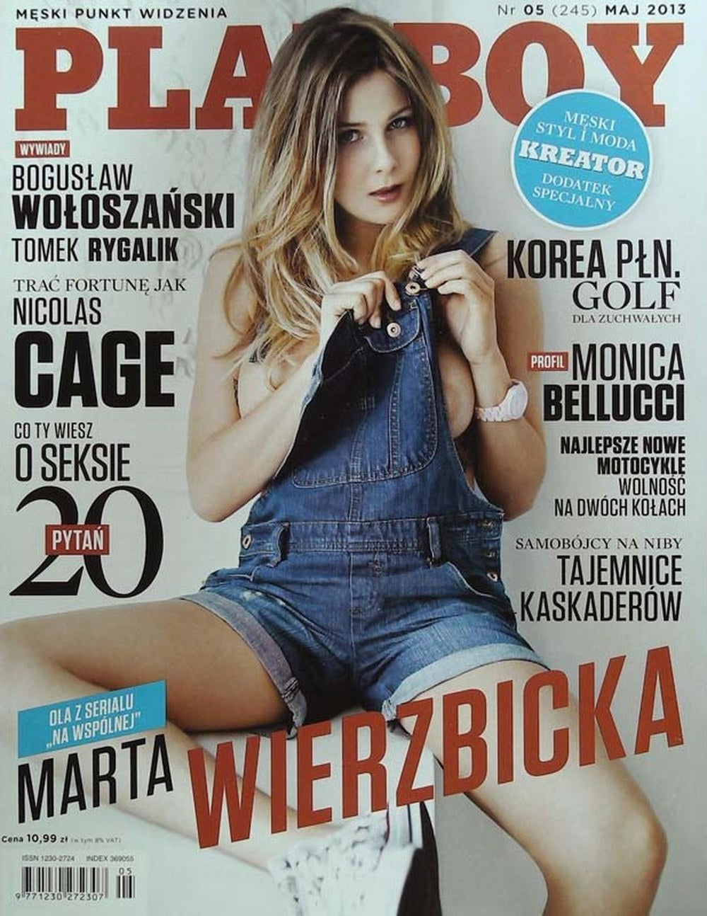Playboy Magazin Polen 2013-05 Marta Wierzbicka Nicolas Cage Monica Bellucci Bogusław Wołoszański Tomek Rygalik