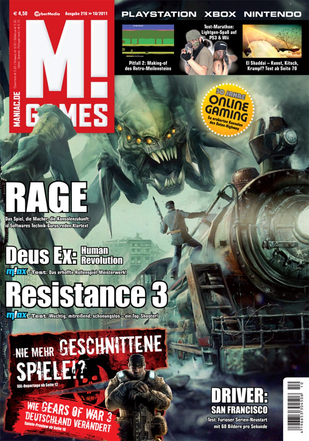 M Games Magazin Deutschland 2011-10 Videospiele Rage Deus Ex: Human Revolution