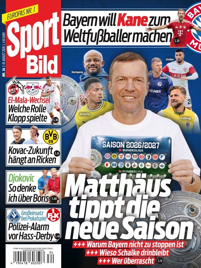 Sport Bild Magazin Deutschland 2026-34 Lothar Matthäus Harry Kane Vincent Kompany Lukas Nmecha Deniz Undav
