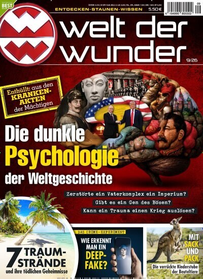 Welt Der Wunder Magasin Tyskland 2026-09 – Napoleon Bonaparte Adolf Hitler Donald Trump Recep Tayyip Erdoğan – Originaludgave
