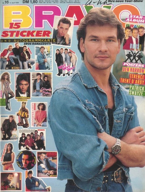 Bravo Rivista Germania 1988-16 Patrick Swayze Morrissey Sylvester Stallone