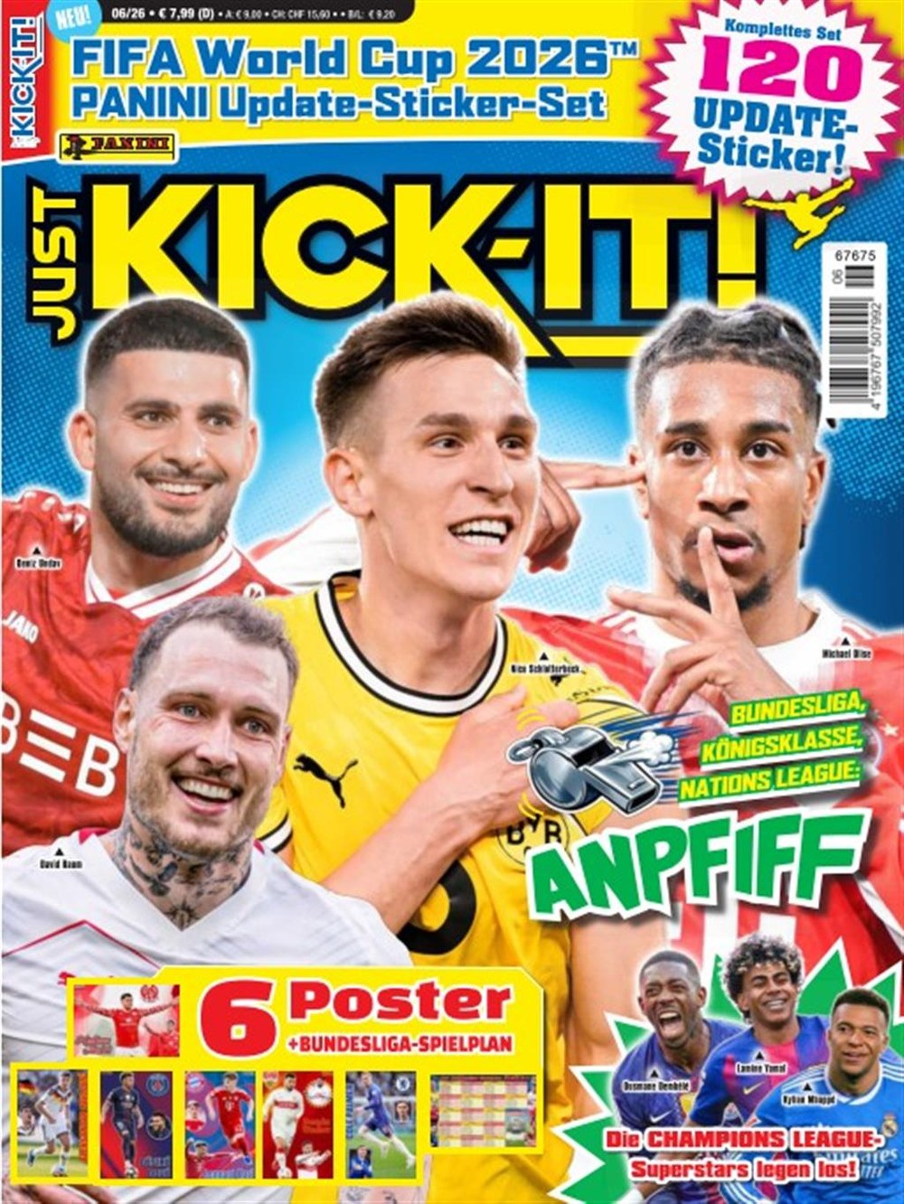 Just Kick It Magasin Tyskland 2026-06 – Nico Schlotterbeck Michael Olise Deniz Undav David Raum Ousmane Dembélé – Originaludgave