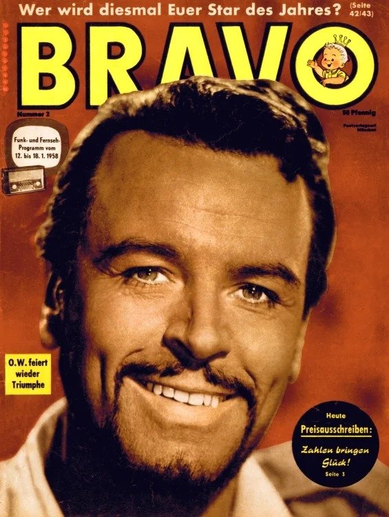 Bravo Lehti Saksa 1958-02 – O.W. Fischer – Alkuperäinen painos