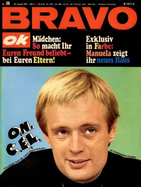 Bravo Revista Alemanha 1967-36 – David McCallum Manuela – Edição original
