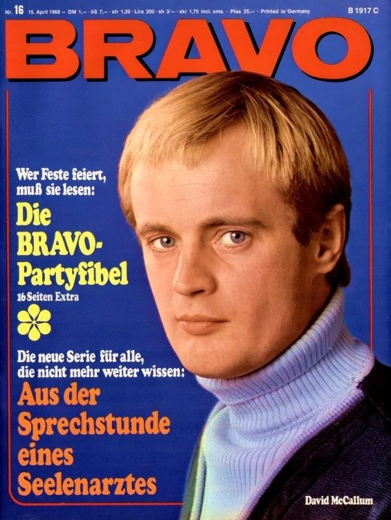 Bravo Lehti Saksa 1968-16 – David McCallum – Alkuperäinen painos