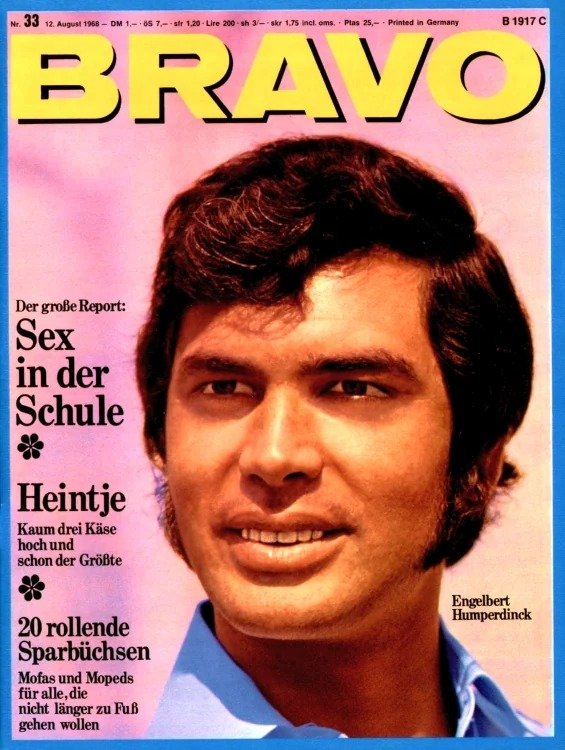 Bravo Magasin Tyskland 1968-33 – Engelbert Humperdinck Heintje – Originalutgåva