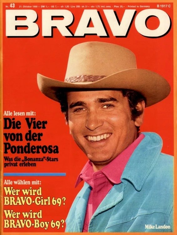 Bravo Lehti Saksa 1968-43 – Michael Landon – Alkuperäinen painos