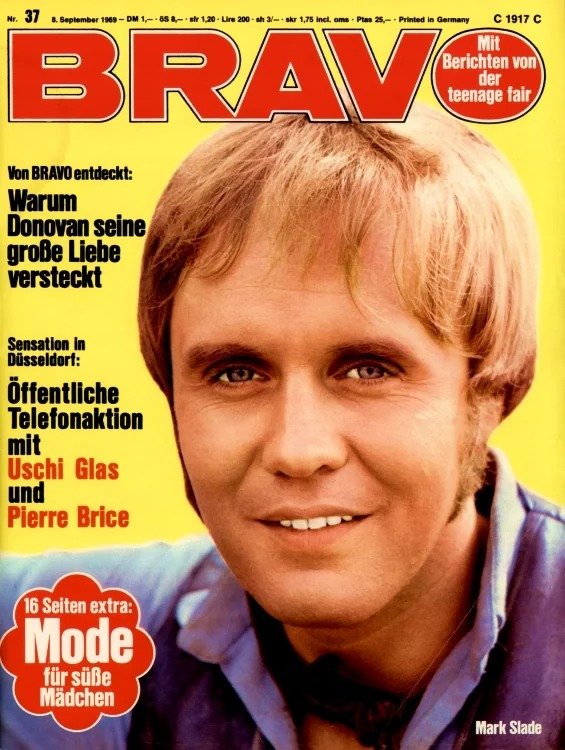Bravo Magasin Tyskland 1969-37 – Mark Slade Donovan Uschi Glas Pierre Brice – Originaludgave