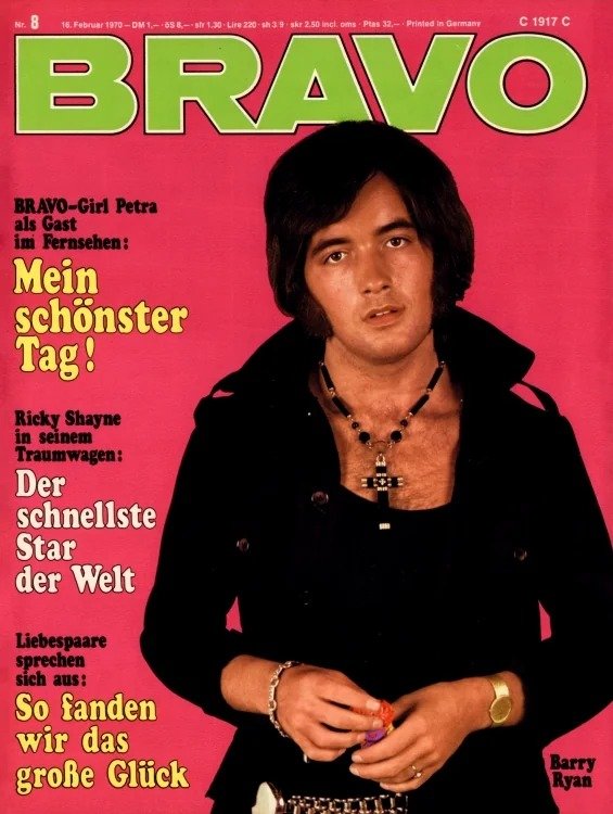 Bravo Lehti Saksa 1970-08 – Barry Ryan Ricky Shayne – Alkuperäinen painos