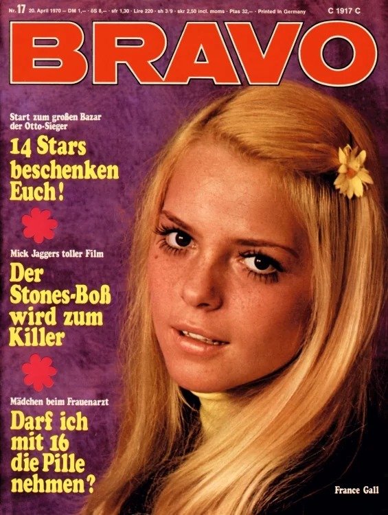Bravo Magasin Tyskland 1970-17 – France Gall Mick Jagger The Rolling Stones – Originaludgave