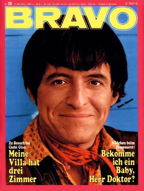 Bravo Magasin Tyskland 1970-20 – Henry Darrow Uschi Glas – Originalutgåva