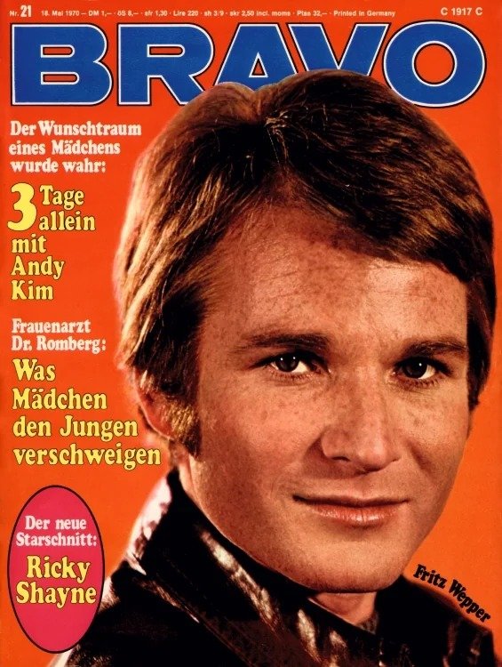 Bravo Magasin Tyskland 1970-21 – Fritz Wepper Andy Kim Ricky Shayne – Originalutgåva