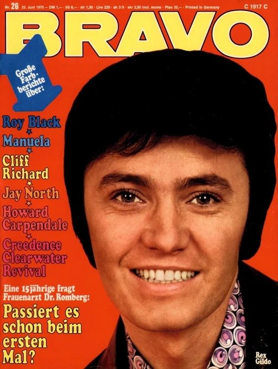 Bravo Lehti Saksa 1970-26 – Rex Gildo Roy Black Manuela Cliff Richard Jay North – Alkuperäinen painos