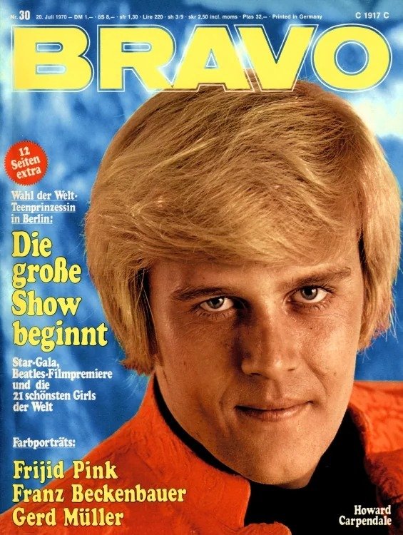 Bravo Magasin Tyskland 1970-30 – Howard Carpendale Franz Beckenbauer Gerd Müller Frijid Pink – Originalutgåva