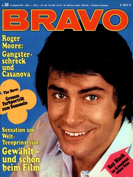 Bravo Lehti Saksa 1970-33 – Roy Black Roger Moore The Move – Alkuperäinen painos