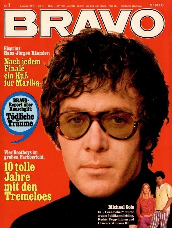 Bravo Lehti Saksa 1971-01 – Michael Cole Peggy Lipton Clarence Williams III Hans-Jürgen Bäumler The Tremeloes – Alkuperäinen painos